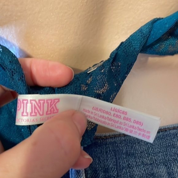 PINK Victoria’s Secret women’s bra Large bralette lace cross back sexy underwire - Picture 4 of 6